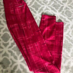 HEAD Women's XS Hot Pink Geometric Leggings Athletic Running Gym
